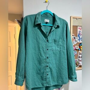 Universal Thread relaxed fit linen blend button down seafoam green